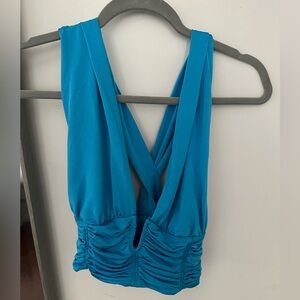Blue Zara Criss Cross Tank